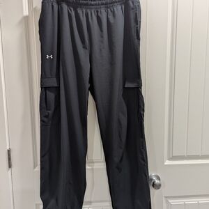 Under Armour Black Cargo Parachute Pant for Women Size Large wide leg